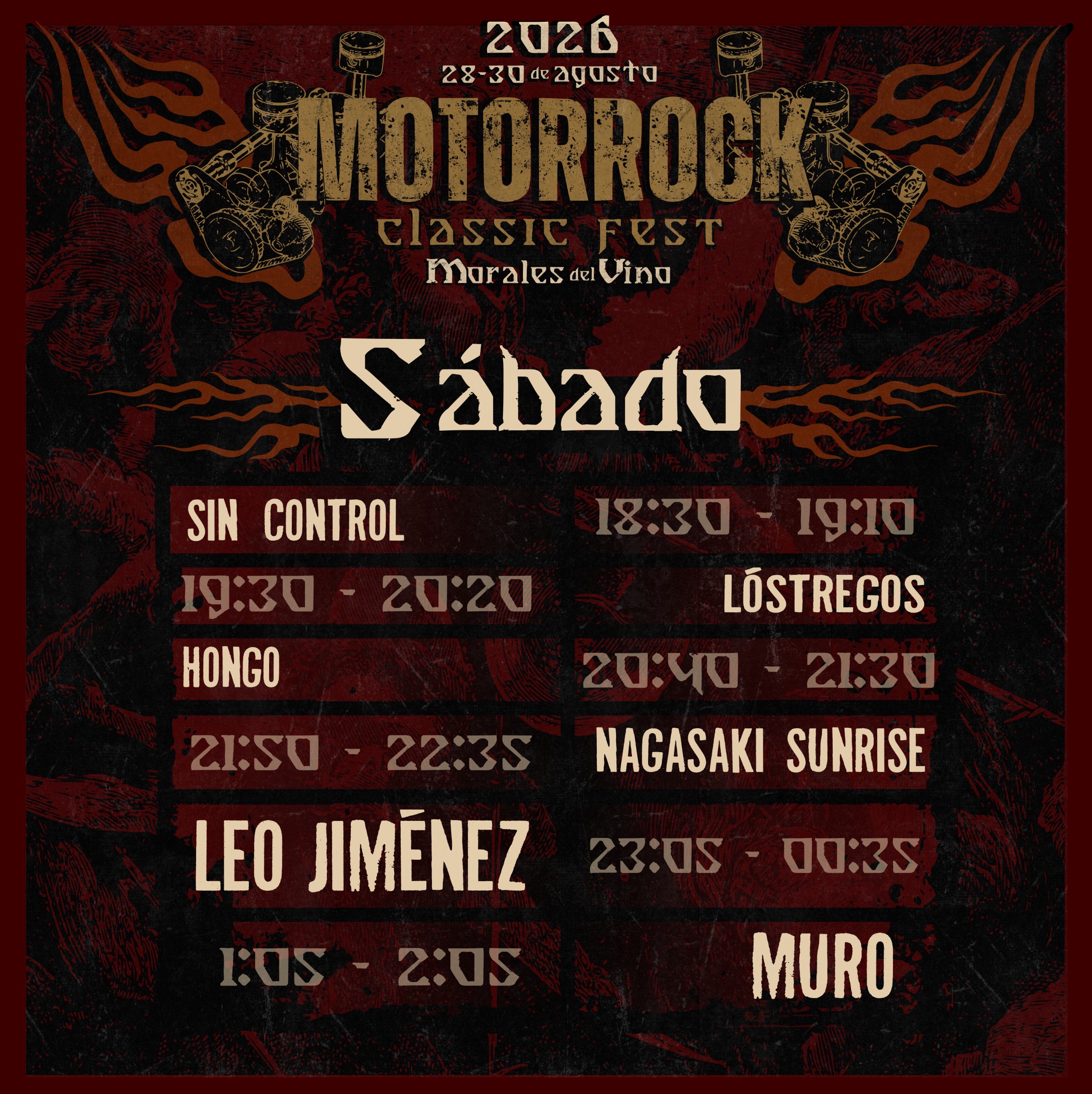 Motorrock Classic Fest 2026: horarios oficiales de viernes y sábado