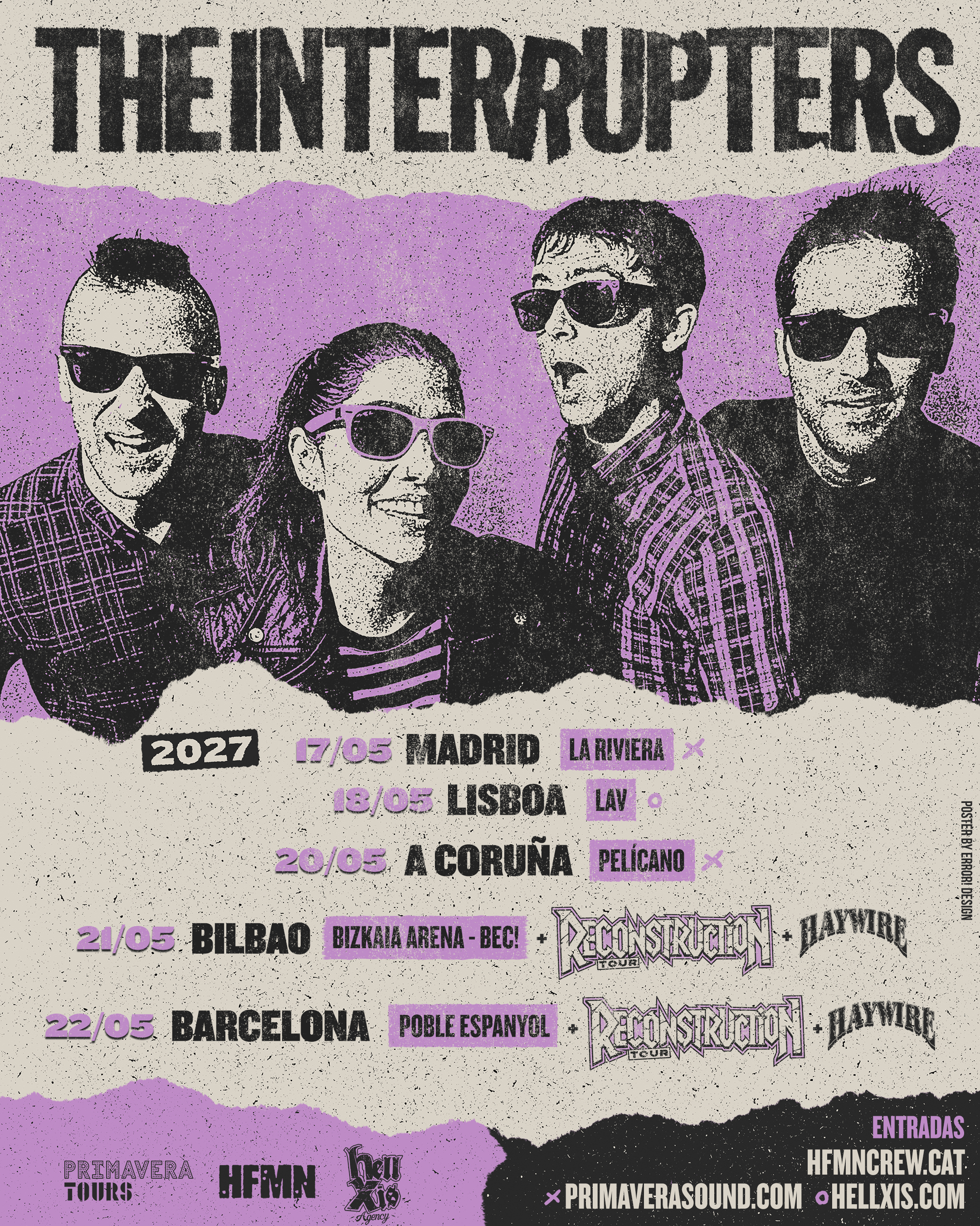 The Interrupters presentarán su nuevo álbum en la península y Reconstruction Tour se suma a dos fechas de su gira por el 25 aniversario de HFMN Crew