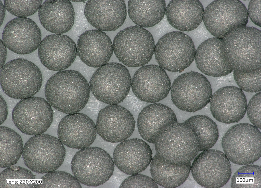 Diamond pellets microscopy at 200x magnification