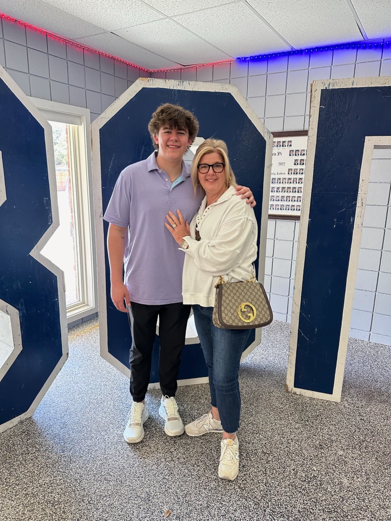 Ryder with mom at school
