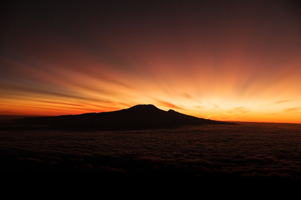 Kilimanjaro sunset silhouette