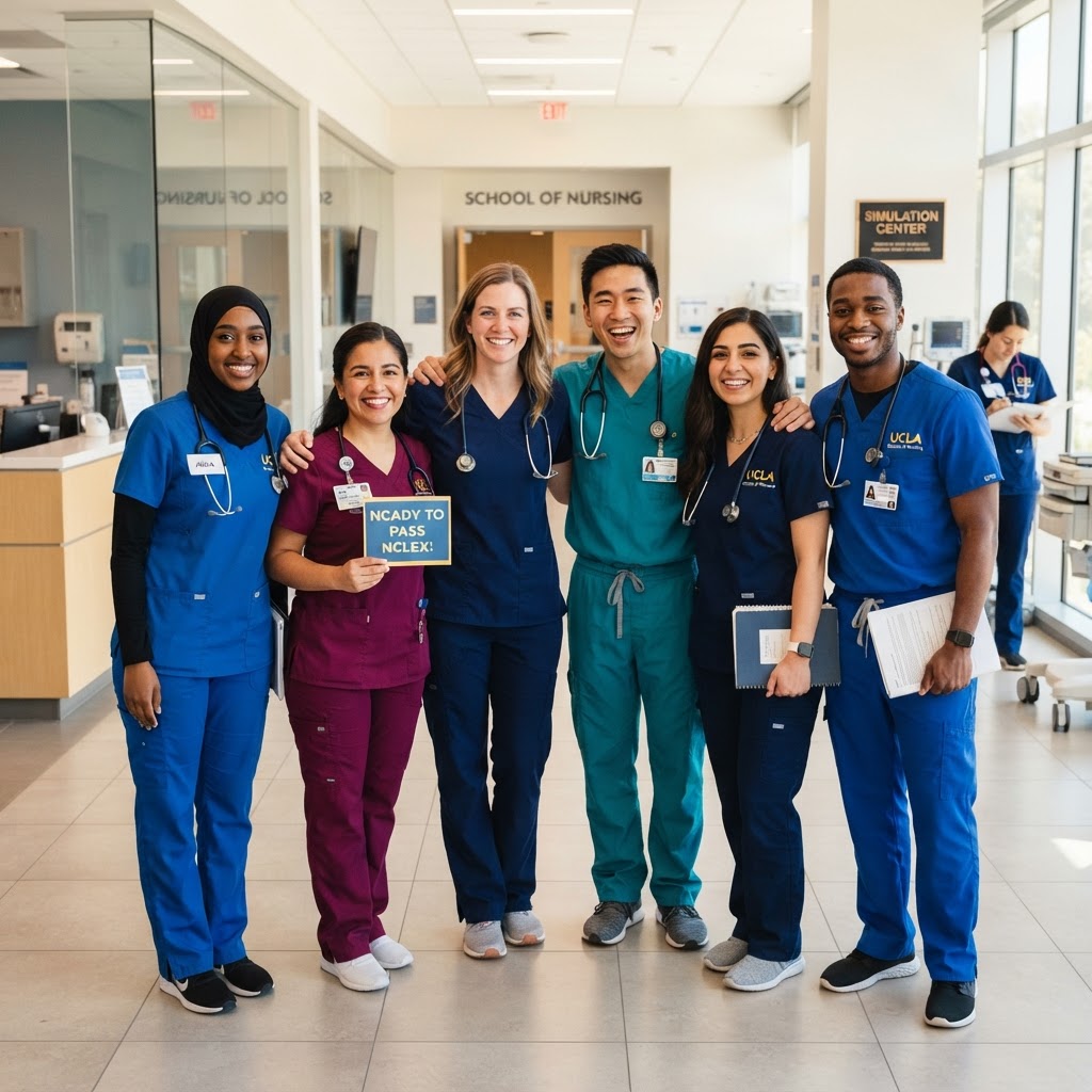 Diverse nursing students ready to pass the NCLEX — Read Remember and Recall