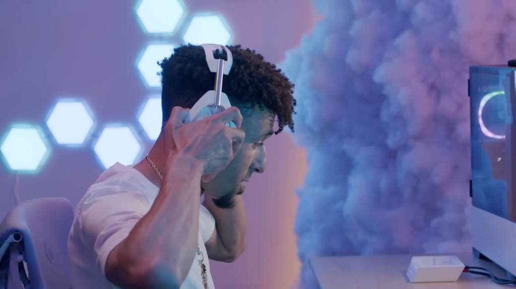 Khleo with headphones