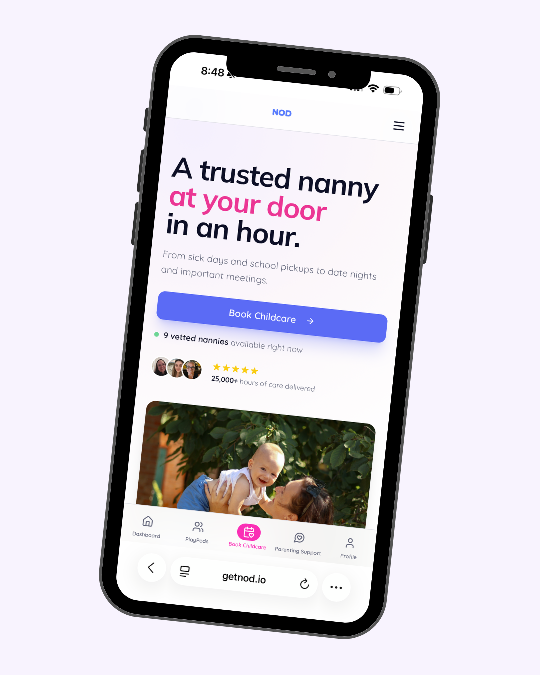 NOD — a trusted nanny at your door in an hour