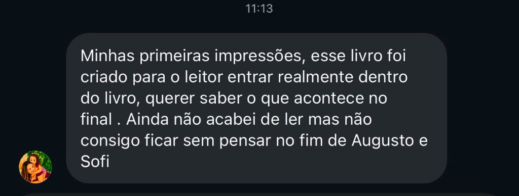 "Não consigo ficar sem pensar no fim de Augusto e Sofi." 💔