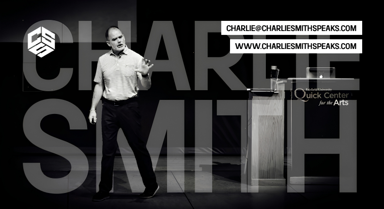 Charlie Smith speaking on stage