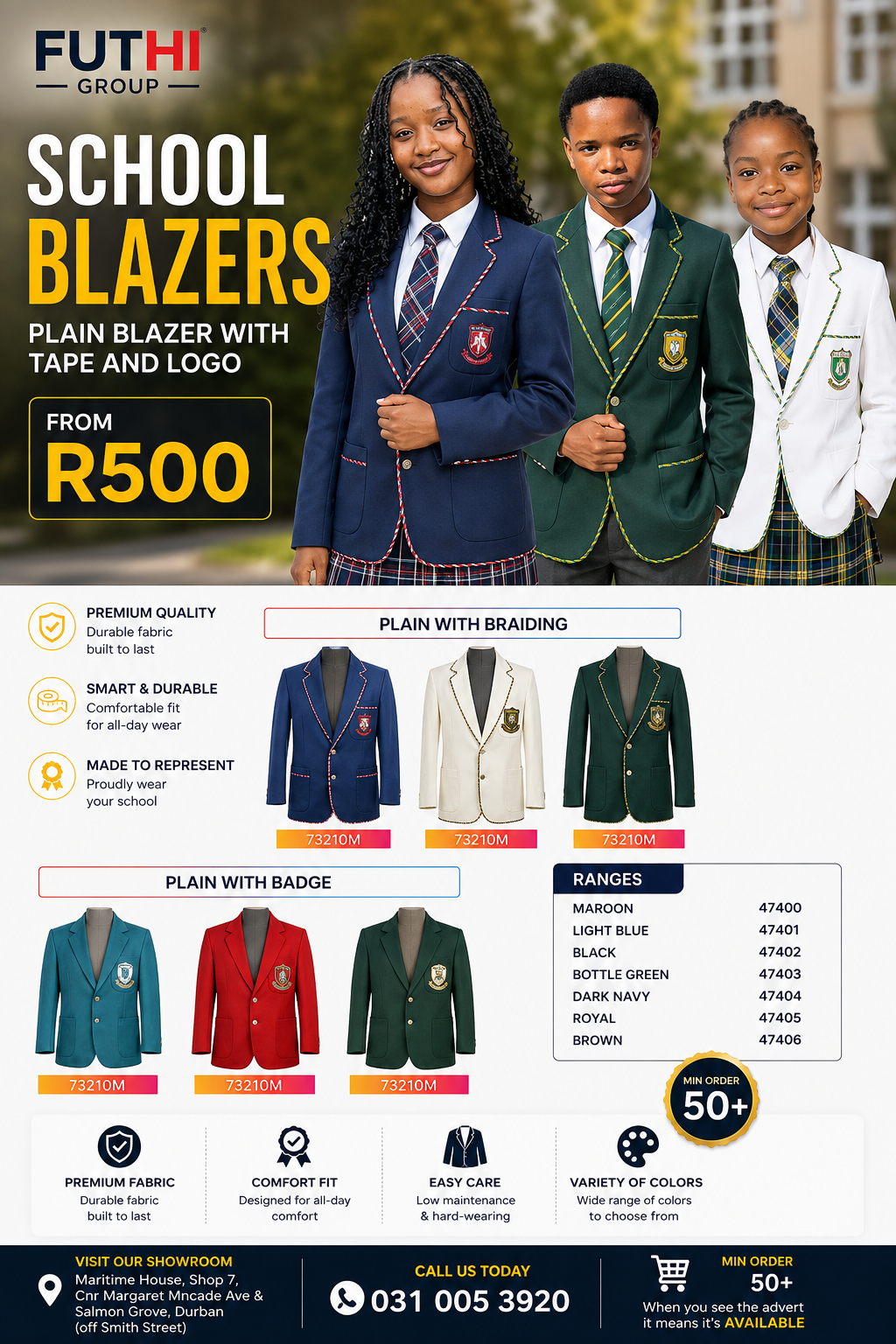 Plain Blazer with Tape & Logo