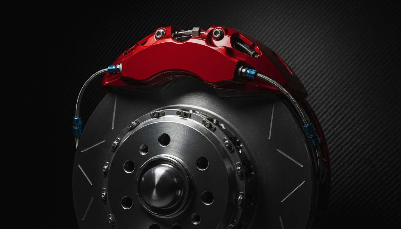 Yüksek performanslı otomobil fren diski yakın çekim