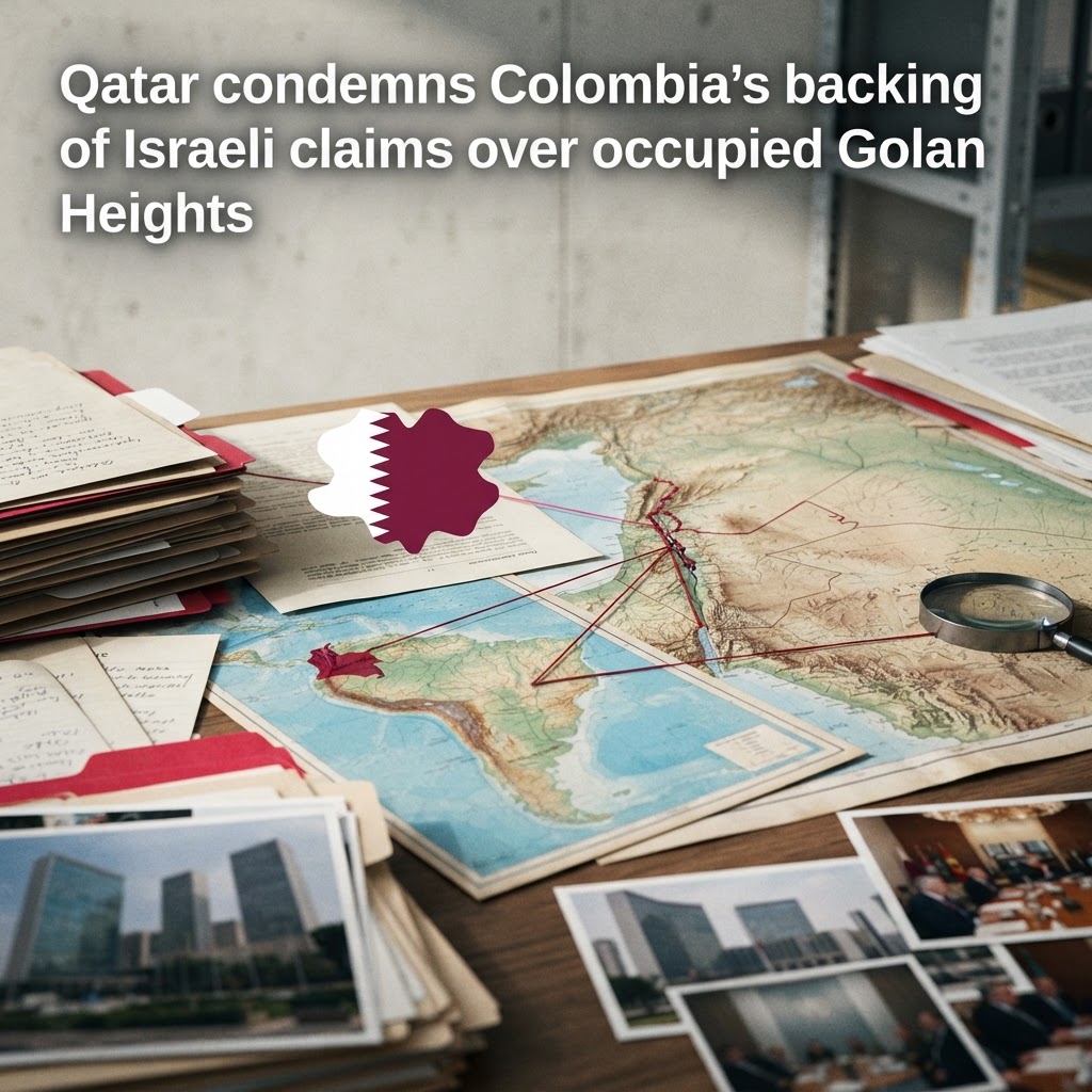 Qatar criticizes Colombia for its support of Israeli claims regarding the Golan Heights.