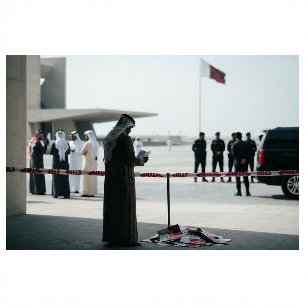 Security forces patrolling the streets in Doha.