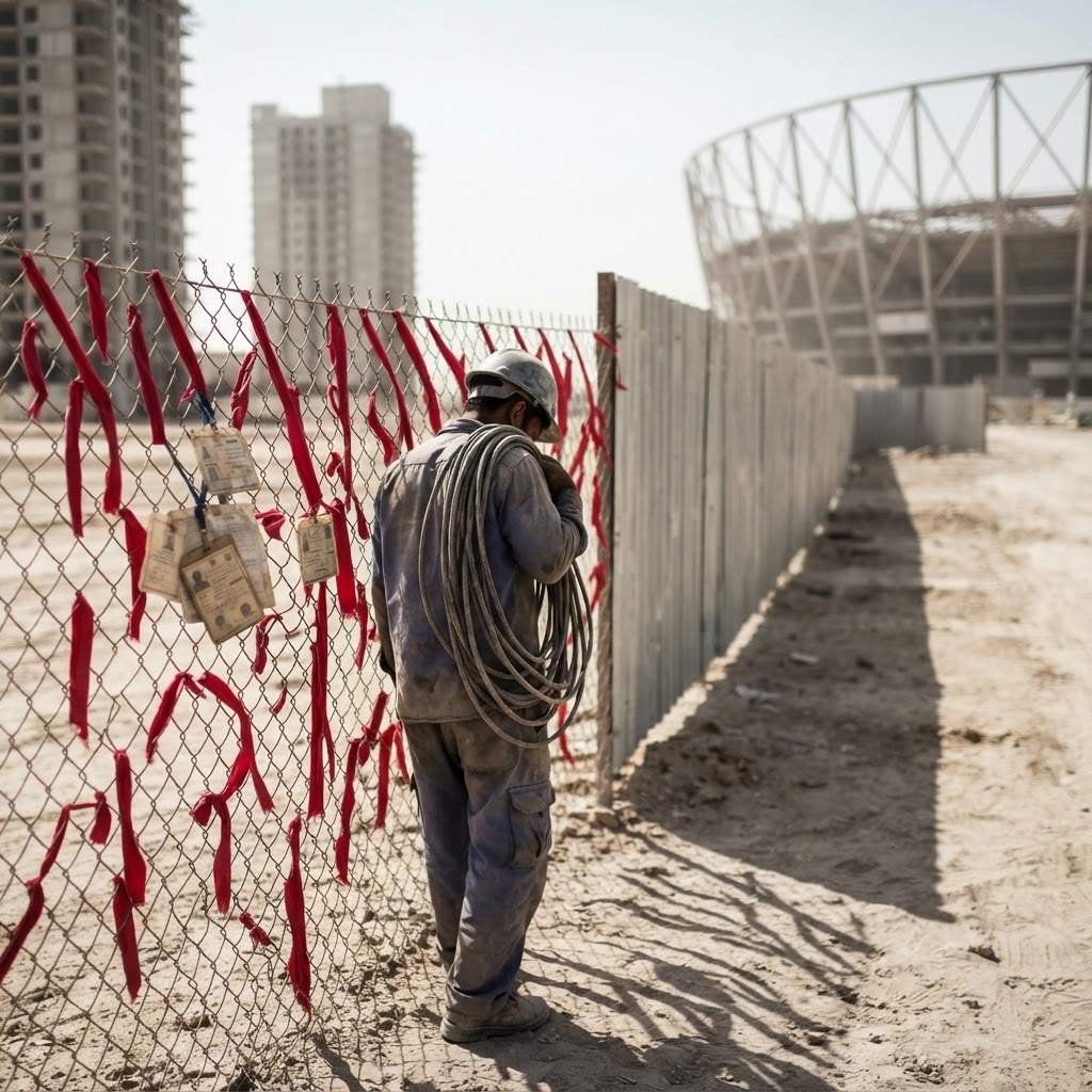 Migrant worker silhouette