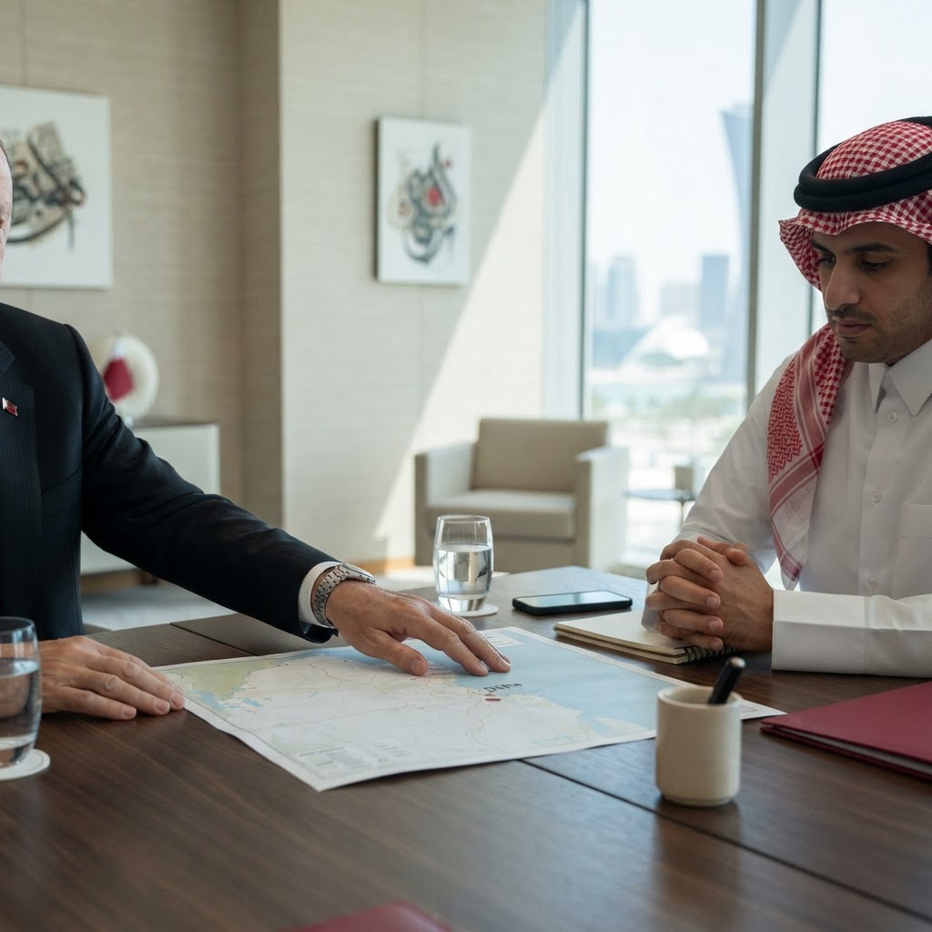 Turkish Foreign Minister Hakan Fidan meeting with the Amir of Qatar in Doha