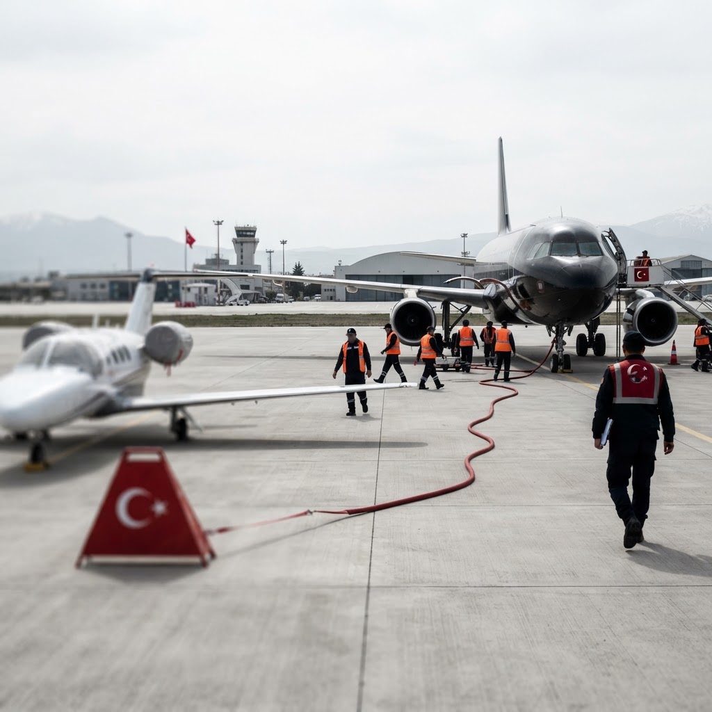 Donald Trump switching aircraft in Turkey due to security threats.