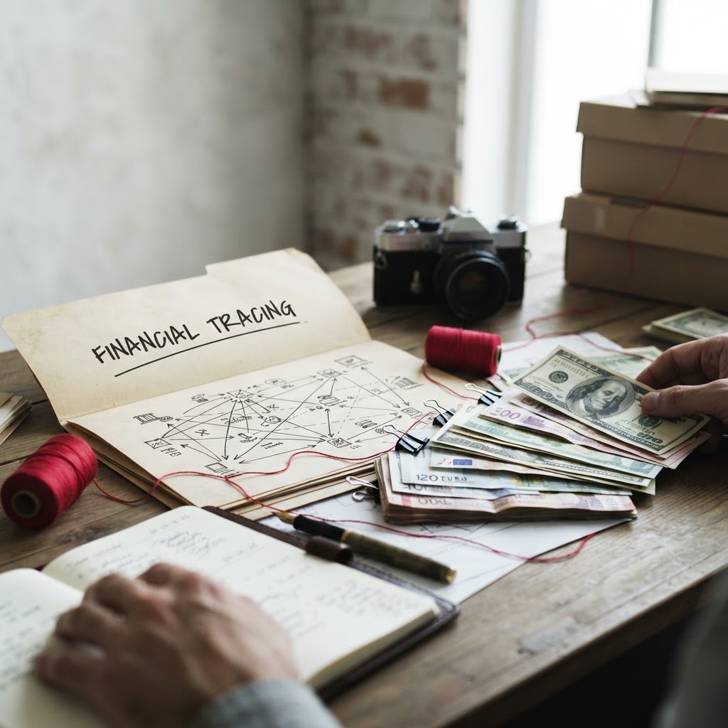 Qatar Charity logo and financial documents