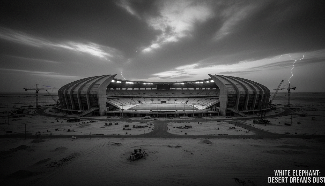 Migrant laborers work under harsh conditions at a stadium construction site in Qatar for the 2022 World Cup