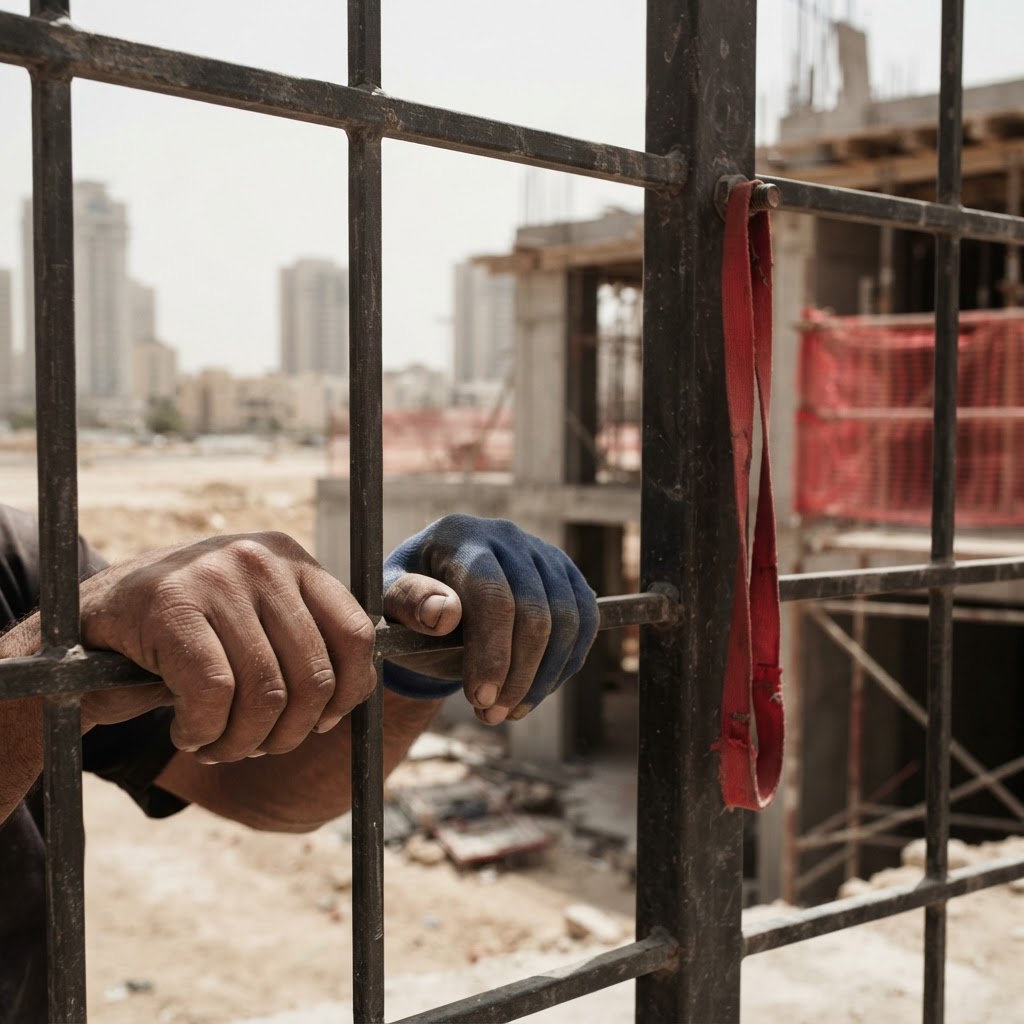 Abdullah Ibhais reporting on migrant labor conditions