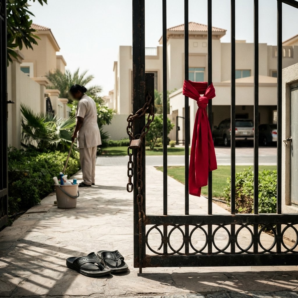 High-walled residential compounds in Doha.
