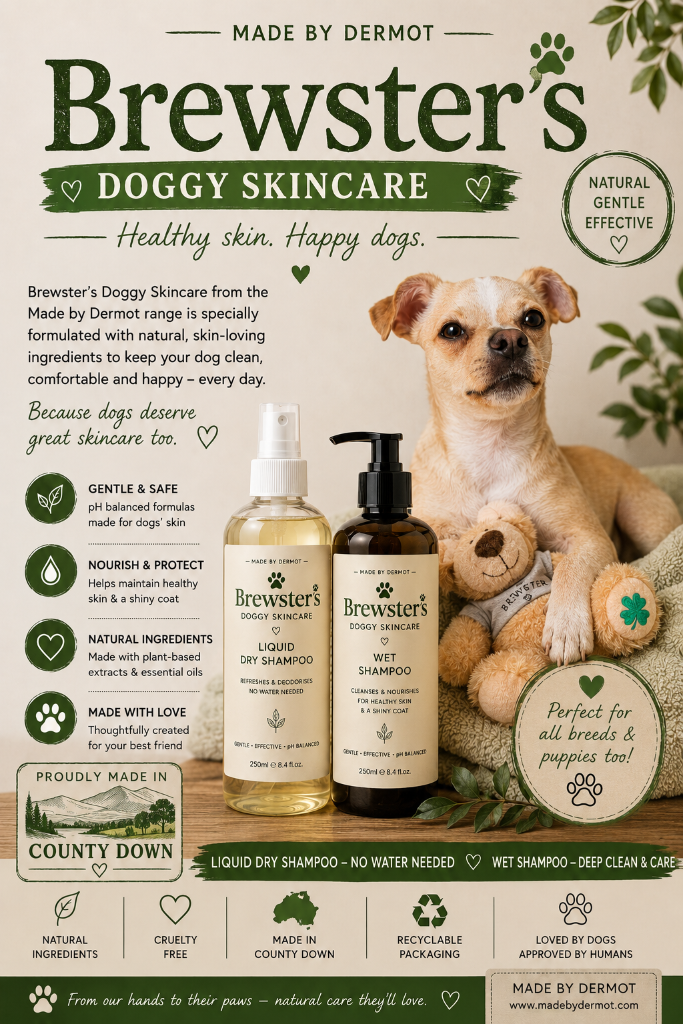 Brewster's Doggy Skincare by Made by Dermot — natural skincare for dogs