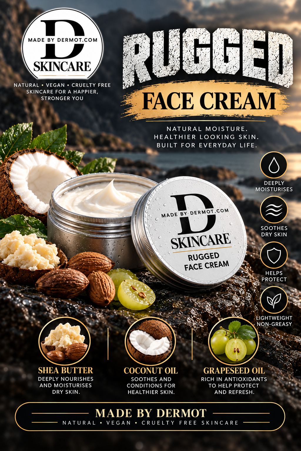 Rugged Face Cream (For Men)