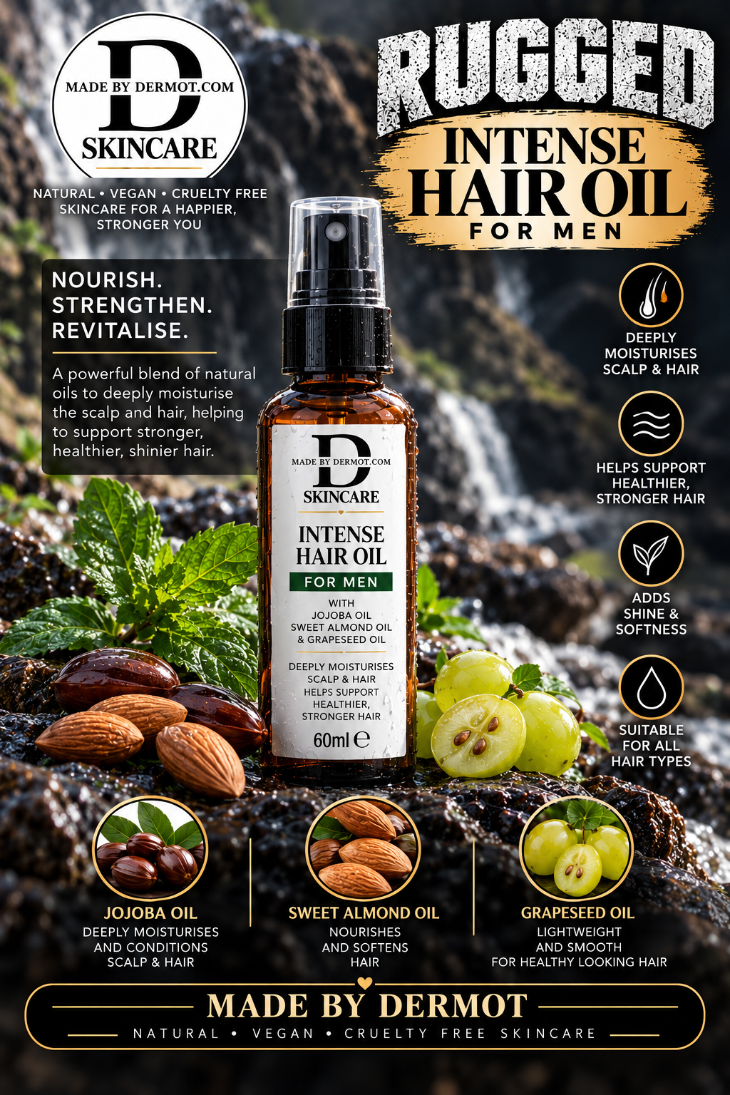Rugged Intense Hair Oil (For Men)