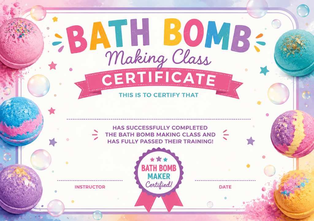 Bath Bomb Maker Certificate