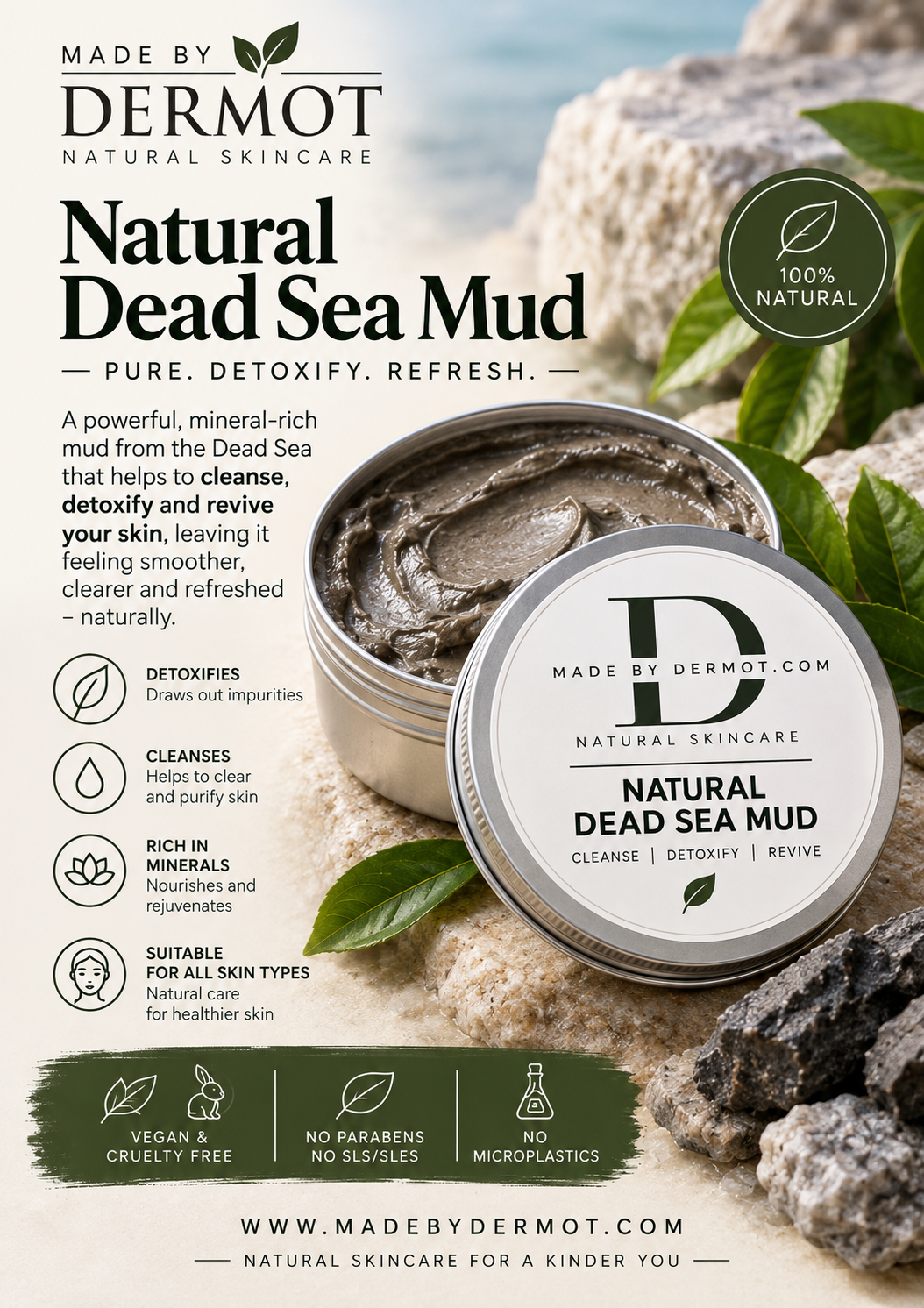 Made by Dermot — Natural Dead Sea Mud mask