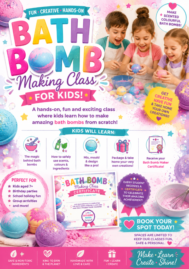 Bath Bomb Making Class for Kids — fun, creative and hands-on