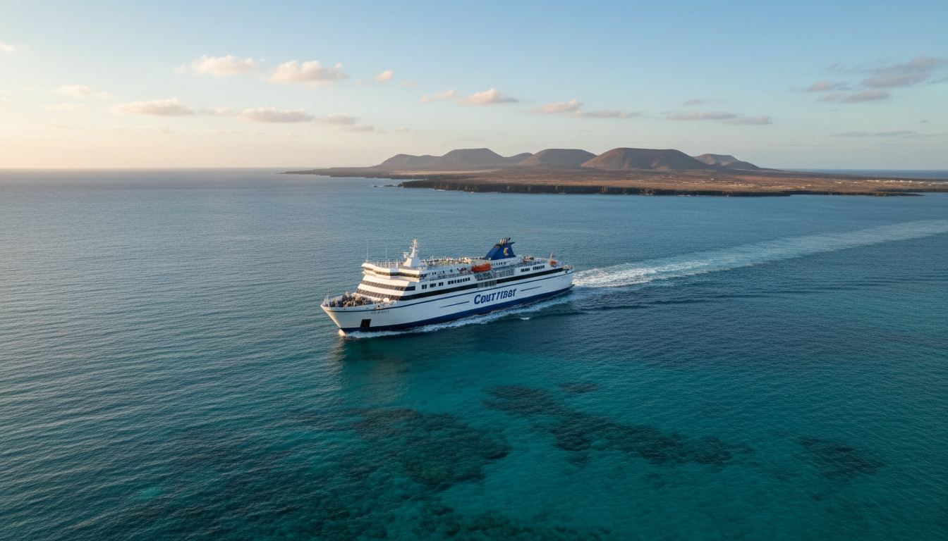 Ferry cruzando el Atlántico hacia Fuerteventura