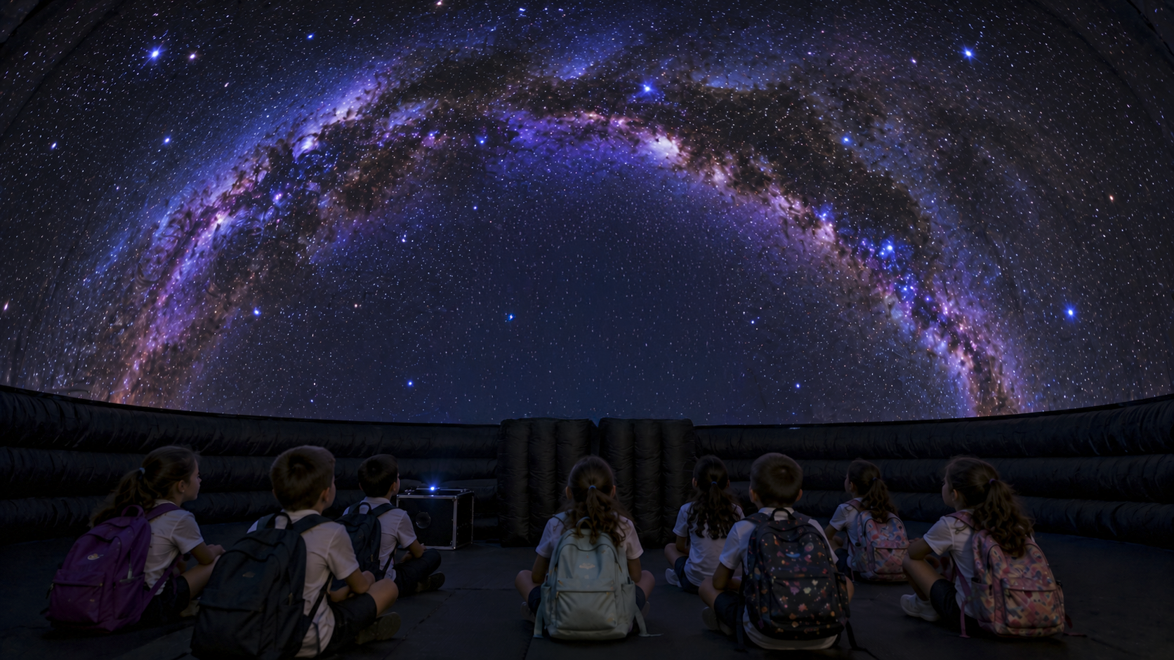 Planetario inflable de Polaris Menorca bajo las estrellas