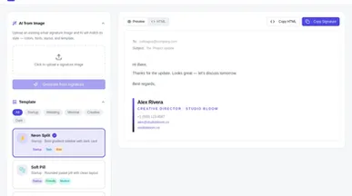 E-mail signature maker template preview