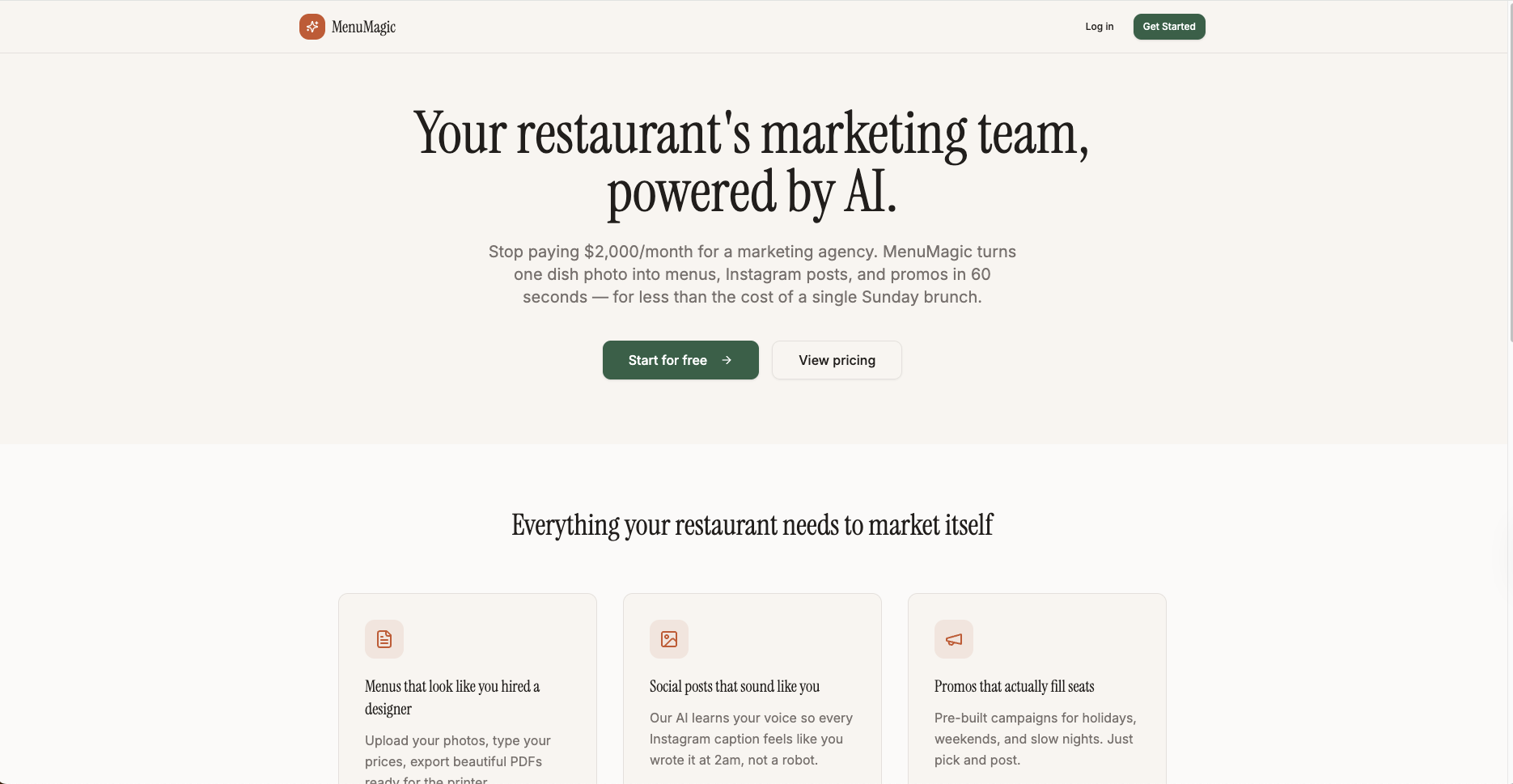 Menu App By Will template preview