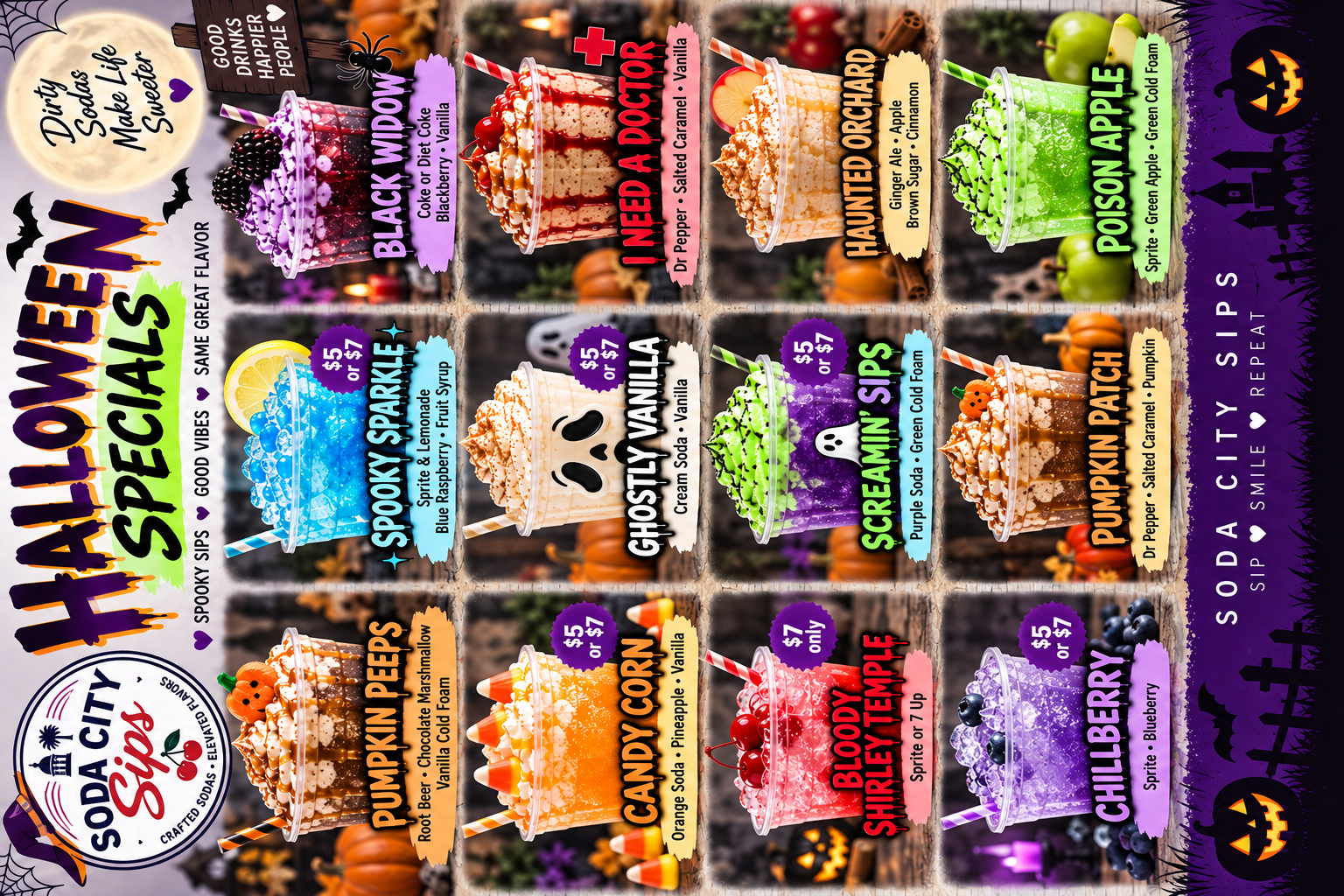 Halloween Menu — Spooky Sips