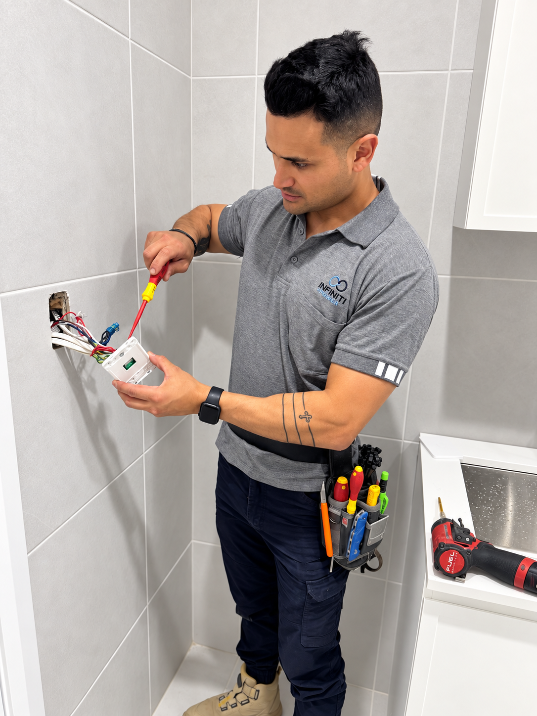 Wet Area Wiring - Infiniti Power Electrician Sydney