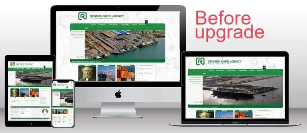 Rennies Ships Agency website before upgrade
