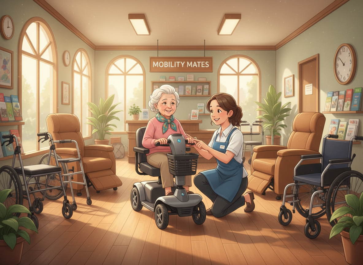 Friendly staff helping a customer at Hexham Mobility