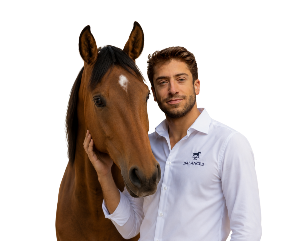 Rémy, fondateur Balanced, avec son cheval