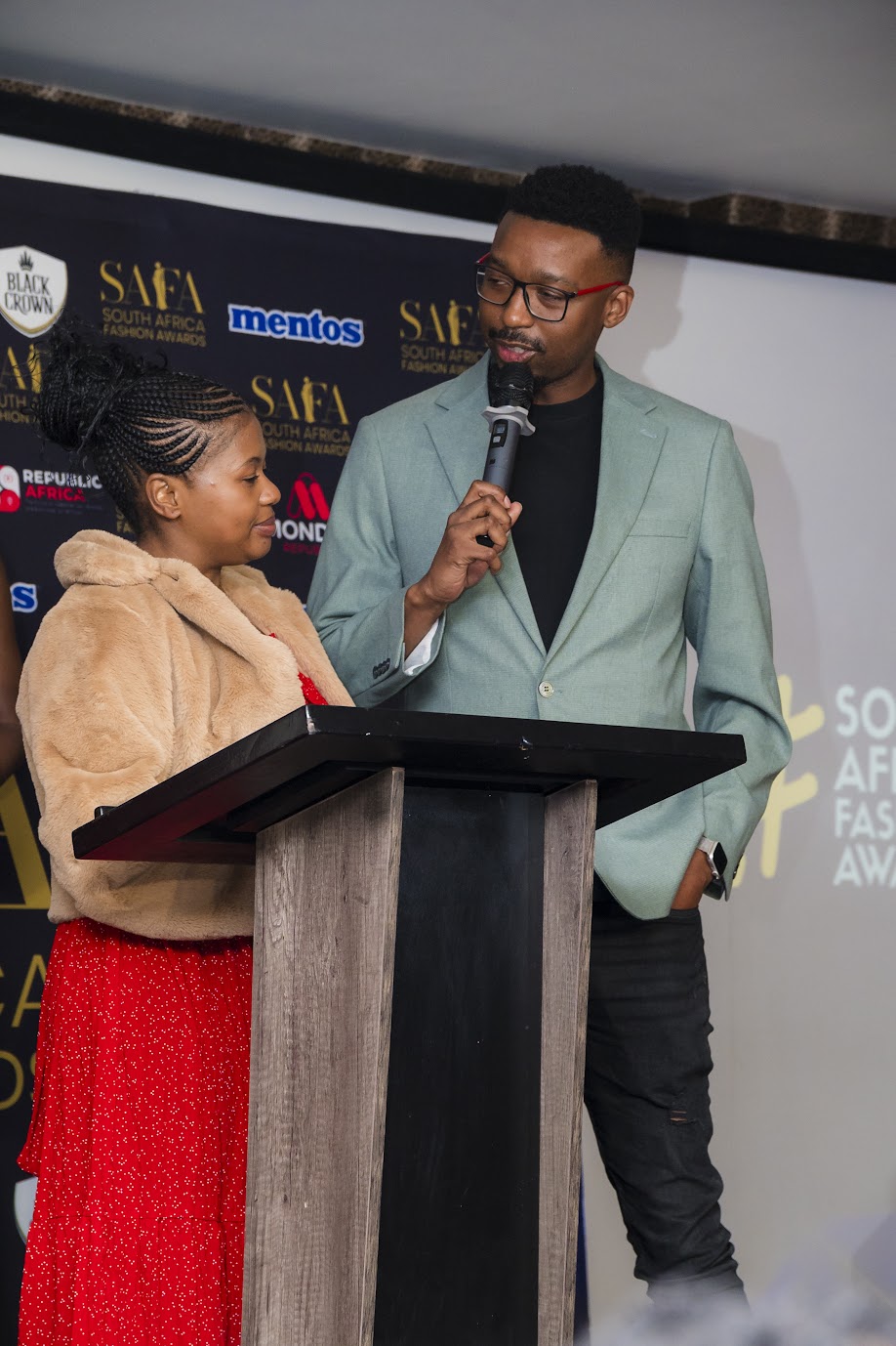 L'OR Espresso's Mbulelo Mashilo at the SAFA podium. Credit: SAFA 2026.