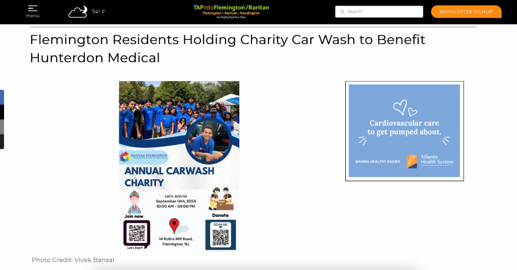 TAPinto Flemington – Flemington Residents Holding Charity Car Wash to Benefit Hunterdon Medical