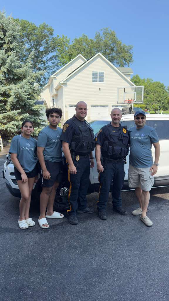 Washing police car