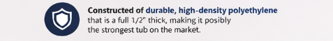 Constructed of durable, high-density polyethylene