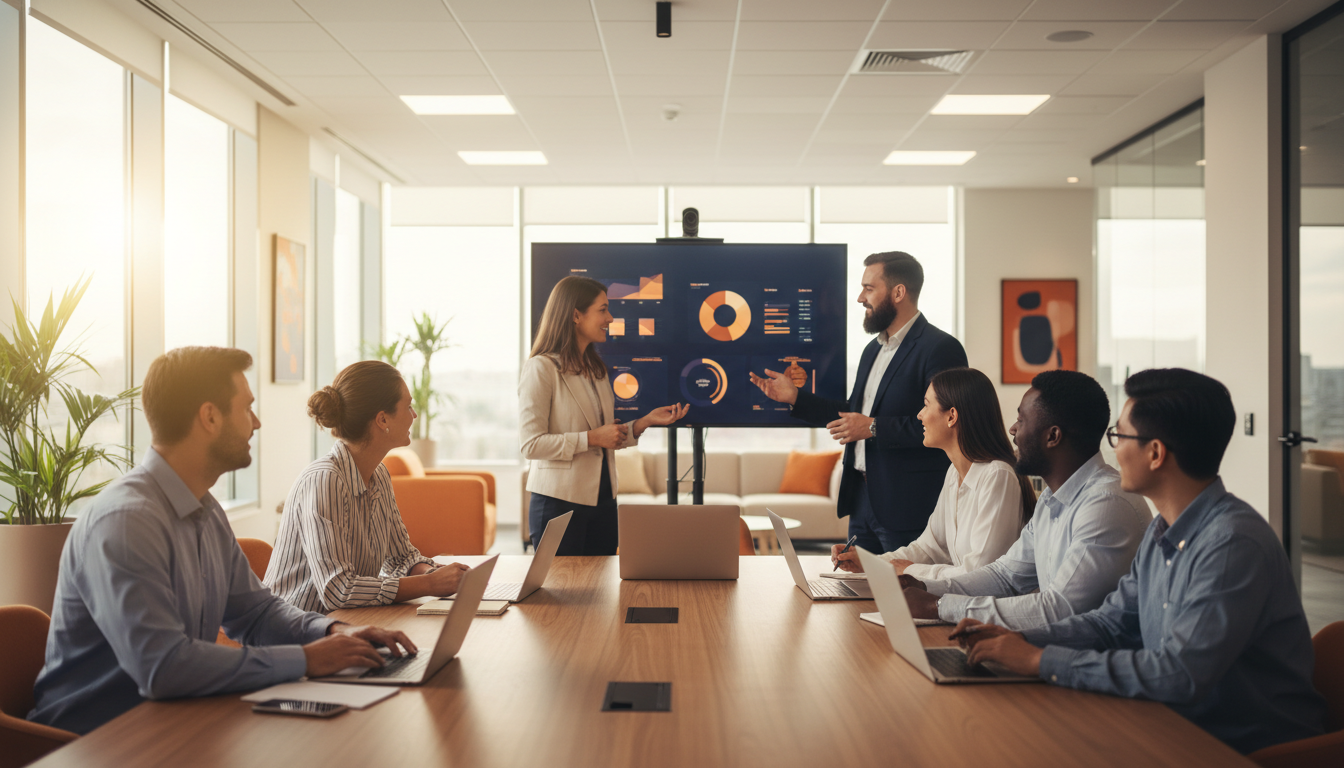 Equipo profesional en formación empresarial
