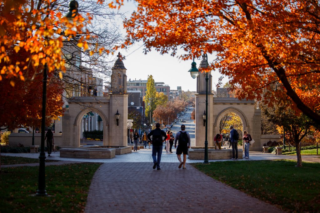 Indiana University campus in fall