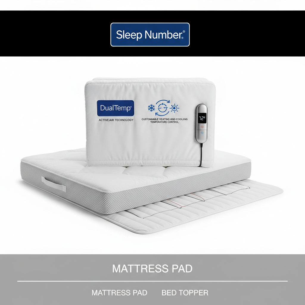 Sleep Number DualTemp Mattress Topper (Half Queen) - Active Air Technology for Customizable Heating and Cooling Temperature Control - Mattress Pad, Bed Topper