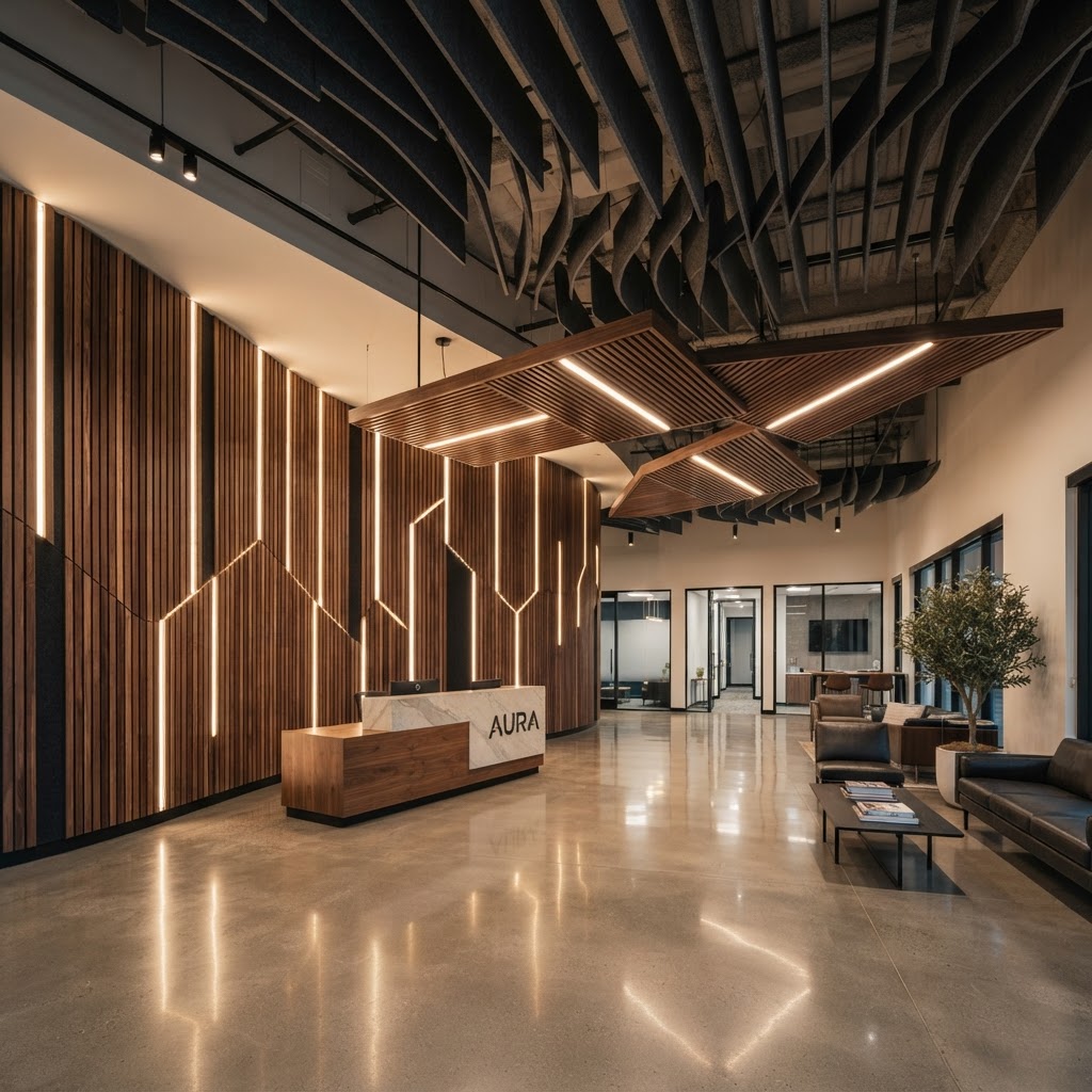 Acoustic panel fabrication for corporate interiors