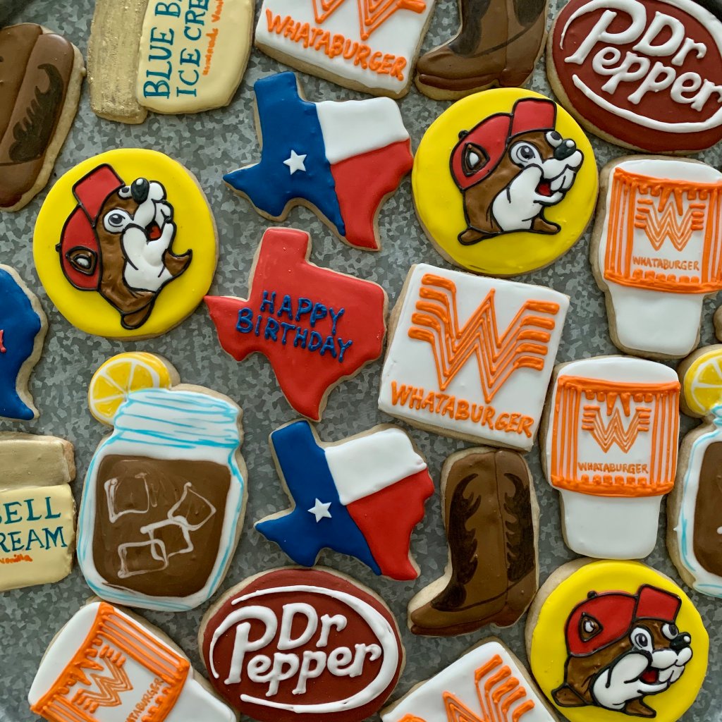 Texas Themed Birthday Cookies