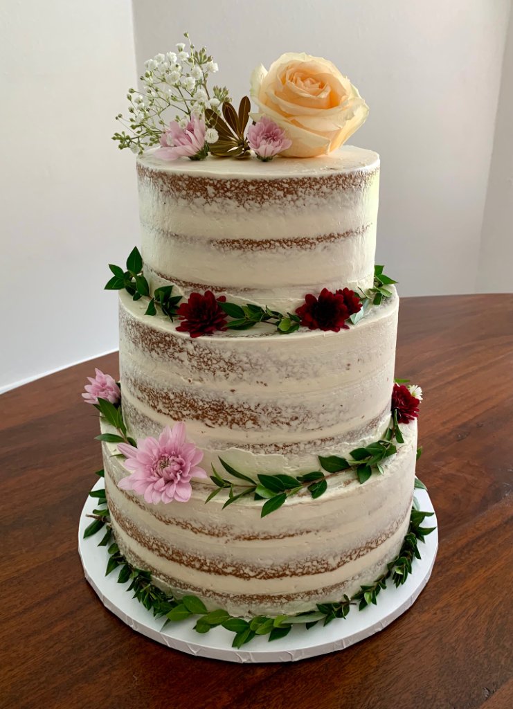 Three-Tier Naked Wedding Cake