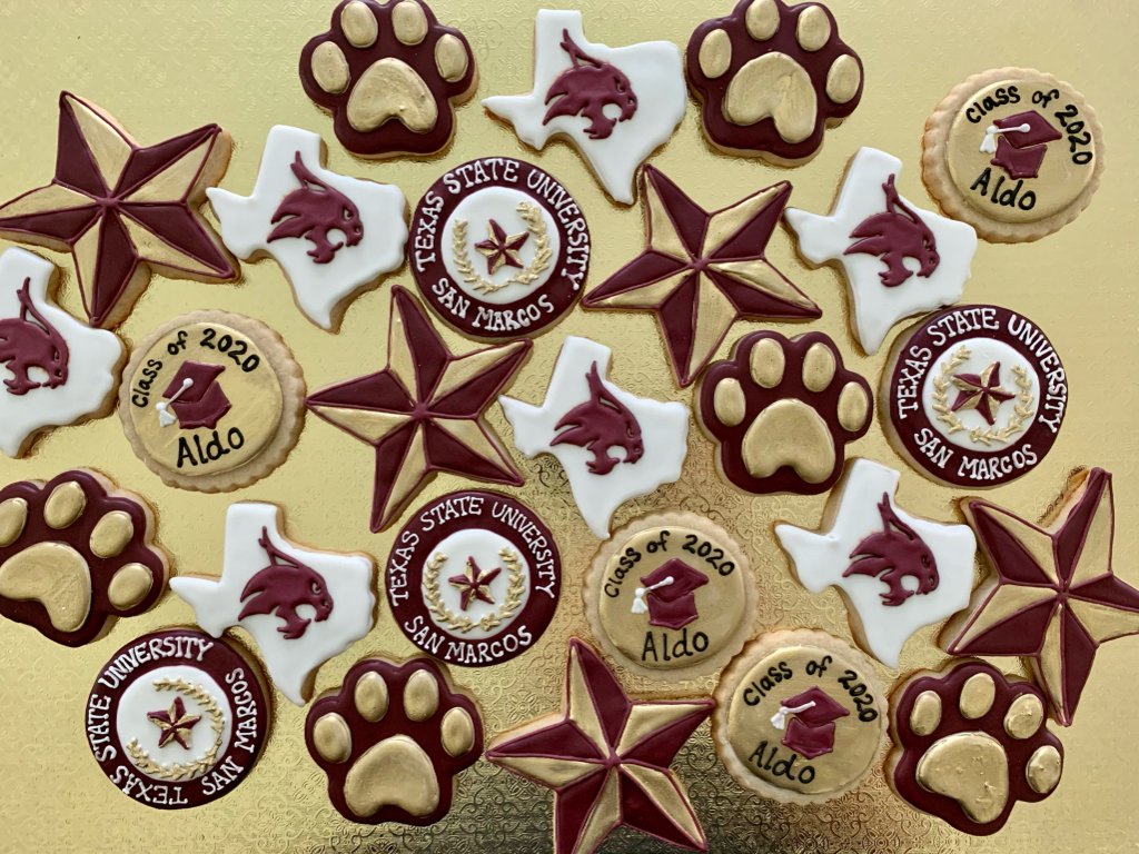 Texas State University Graduation Cookies