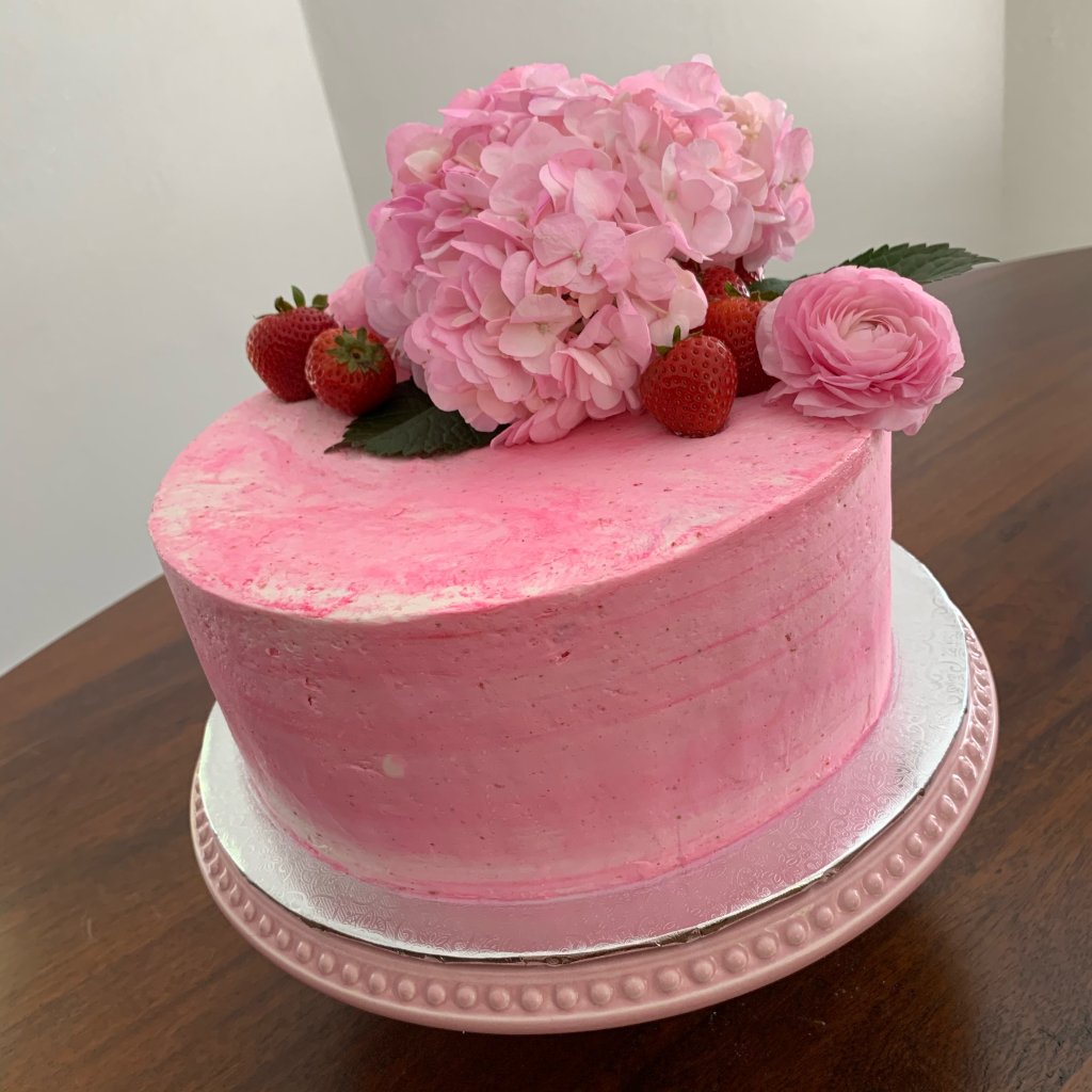 Pink Hydrangea Cake