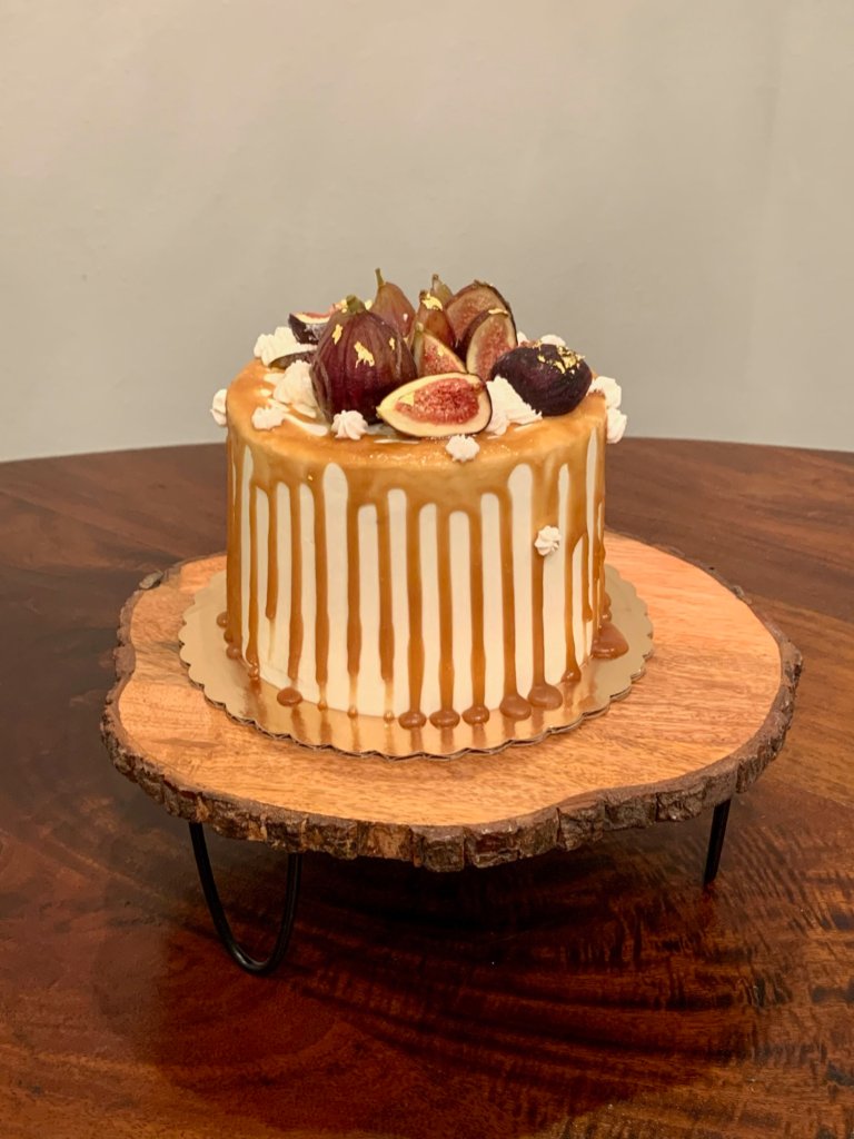 Caramel Fig Drip Cake