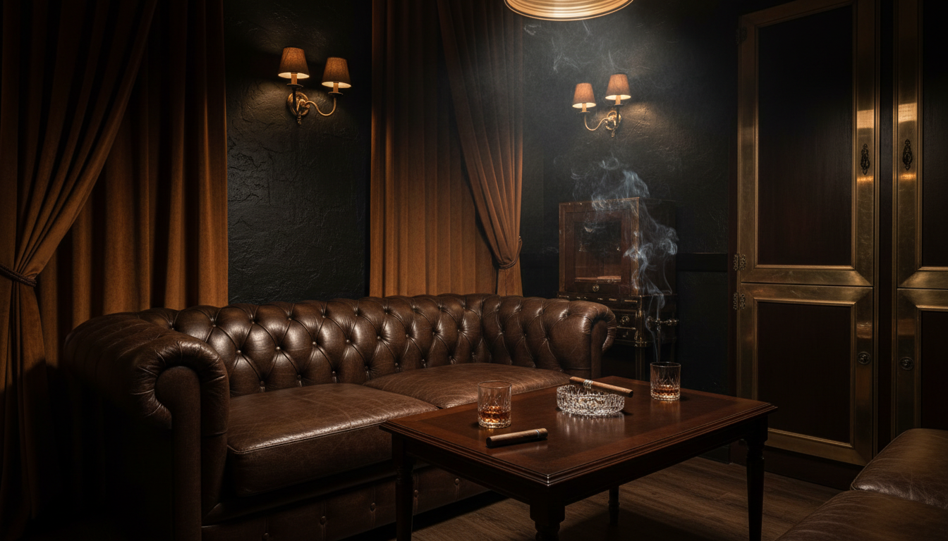 Luxury cigar lounge interior